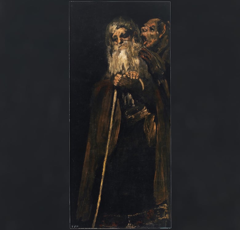 goya black paintings, two old men