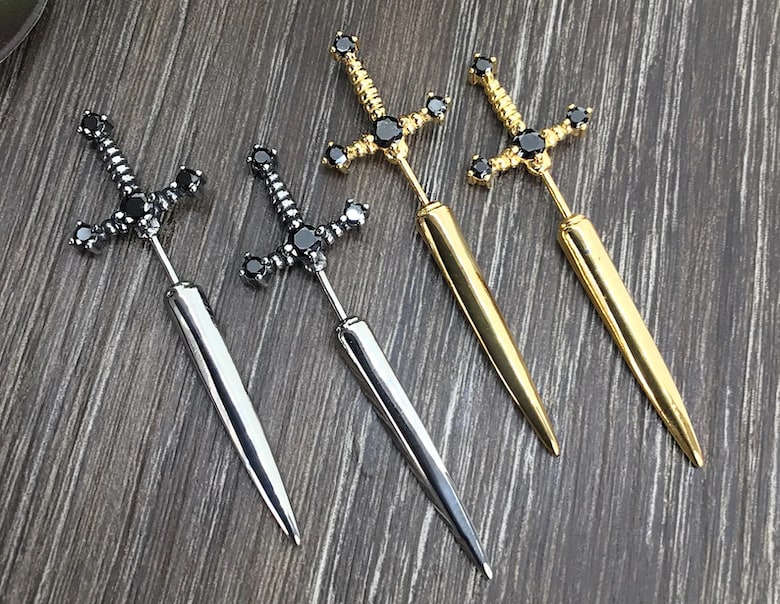 sword dagger earrings