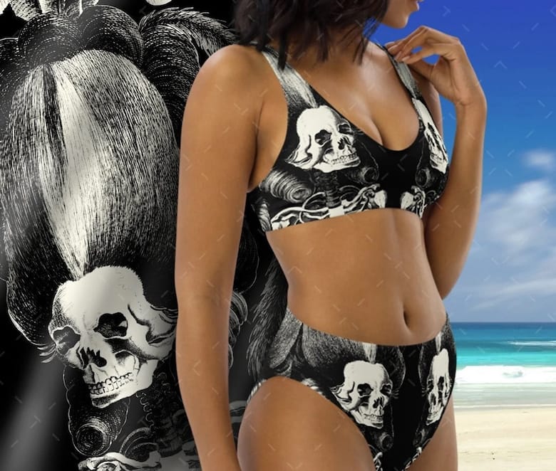 goth skull bikini