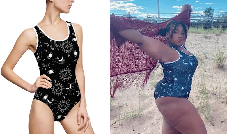 plus size goth swimsuit