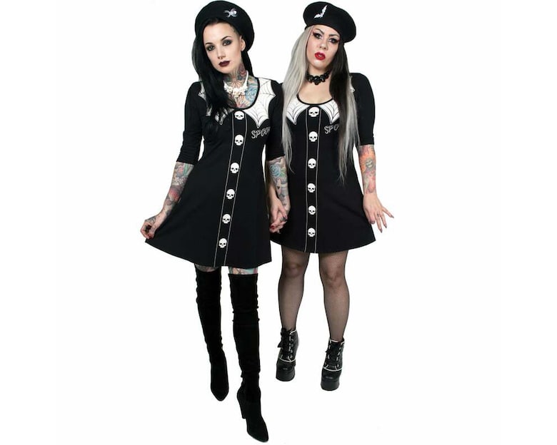 spooky girl goth dress