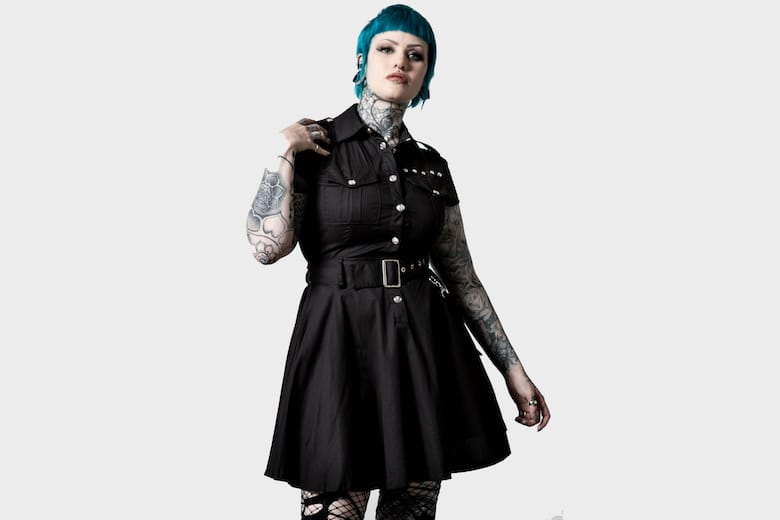 goth shirt dress from killstar