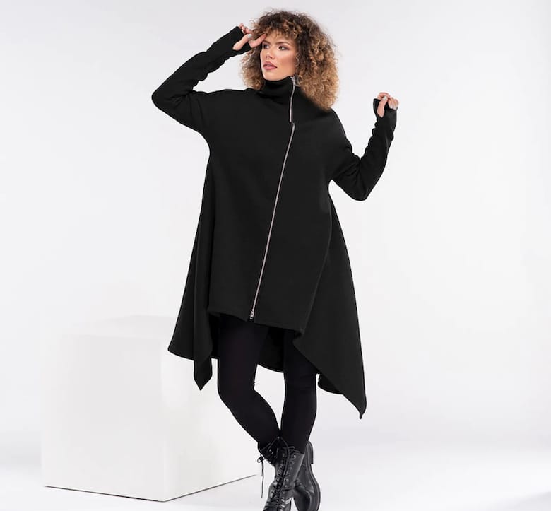 plus size goth coat