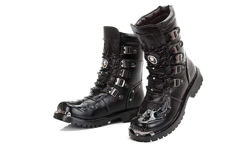 black goth combat boots