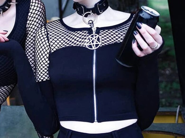 occult crop top and pants