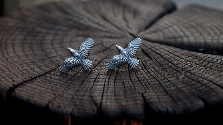raven goth jewelry earrings