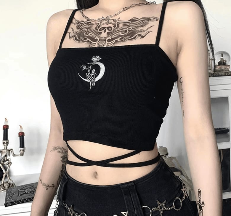 nu goth fashion top and skirt