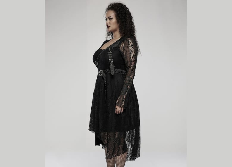 black plus size gothic dress